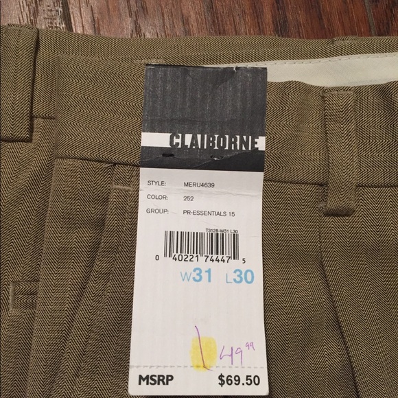 Mens Claiborne Dress Pants Size 31x30 - Picture 2 of 3